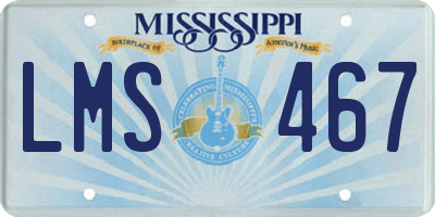 MS license plate LMS467