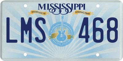 MS license plate LMS468