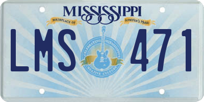 MS license plate LMS471