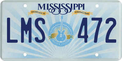 MS license plate LMS472