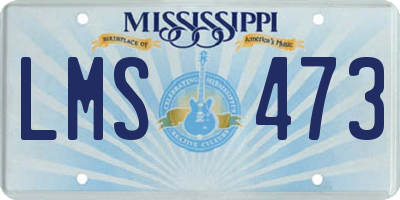 MS license plate LMS473