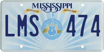MS license plate LMS474