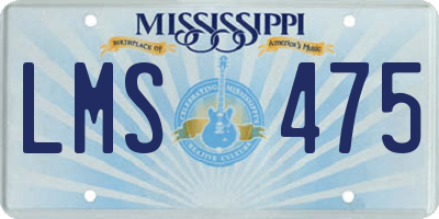 MS license plate LMS475