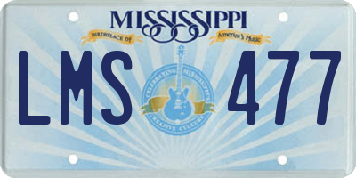 MS license plate LMS477
