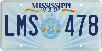 MS license plate LMS478