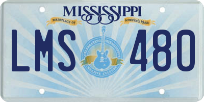 MS license plate LMS480