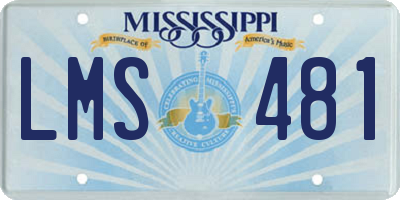 MS license plate LMS481