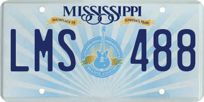 MS license plate LMS488