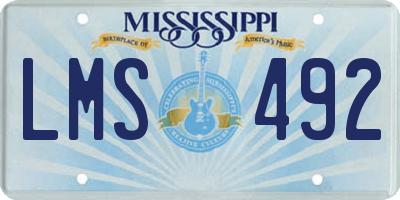 MS license plate LMS492
