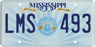 MS license plate LMS493