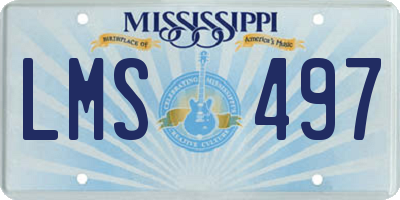 MS license plate LMS497