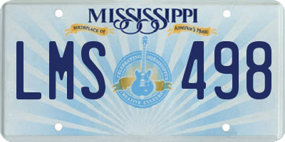 MS license plate LMS498