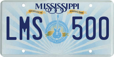 MS license plate LMS500