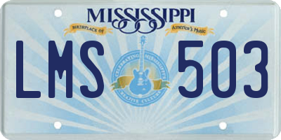 MS license plate LMS503