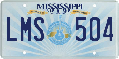 MS license plate LMS504