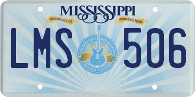 MS license plate LMS506