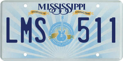 MS license plate LMS511