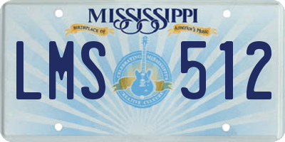 MS license plate LMS512