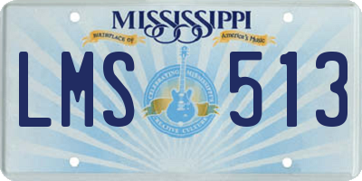 MS license plate LMS513