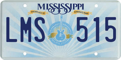 MS license plate LMS515