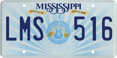 MS license plate LMS516