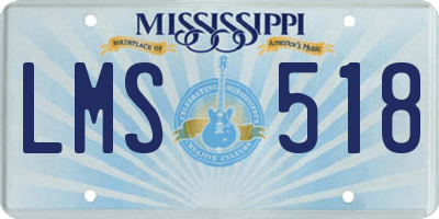 MS license plate LMS518