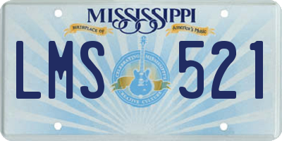 MS license plate LMS521