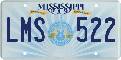 MS license plate LMS522