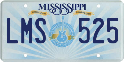 MS license plate LMS525