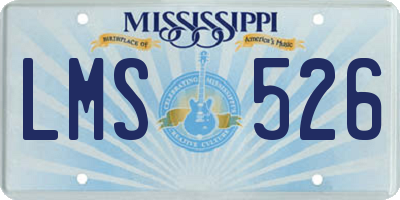 MS license plate LMS526
