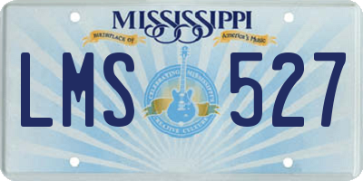 MS license plate LMS527