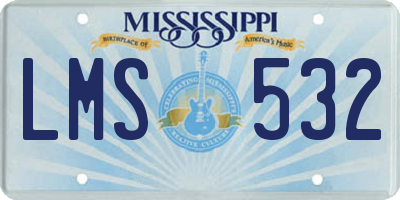 MS license plate LMS532