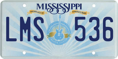 MS license plate LMS536