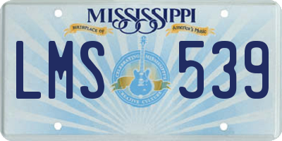 MS license plate LMS539