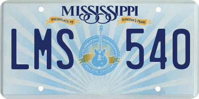 MS license plate LMS540