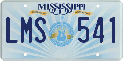 MS license plate LMS541