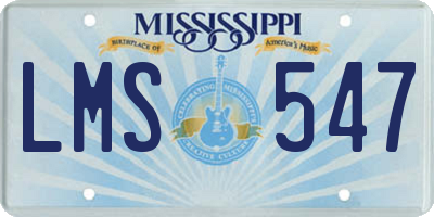 MS license plate LMS547