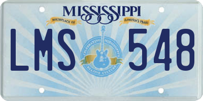 MS license plate LMS548