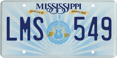 MS license plate LMS549