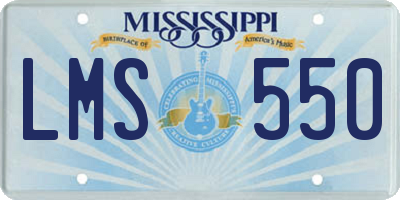 MS license plate LMS550