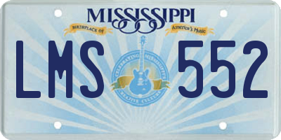 MS license plate LMS552