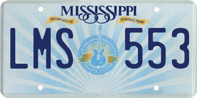 MS license plate LMS553