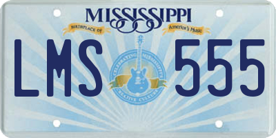 MS license plate LMS555