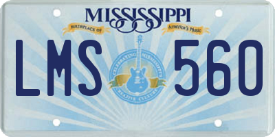MS license plate LMS560