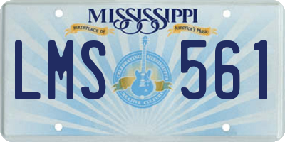 MS license plate LMS561