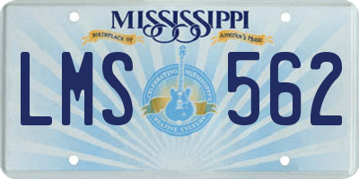 MS license plate LMS562