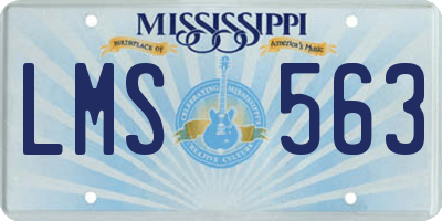 MS license plate LMS563