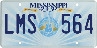MS license plate LMS564