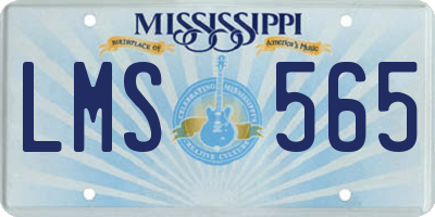 MS license plate LMS565