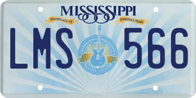 MS license plate LMS566